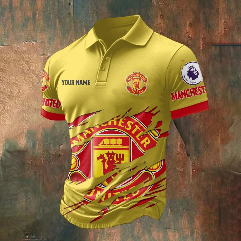 Personalized Manchester United Tear 3D Full Printing Set , Manchester United Tear Shirt , Zipper Polo, Hoodie , Short ,Polo ,hawaii