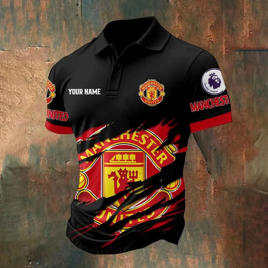 Personalized Manchester United Tear 3D Full Printing Set , Manchester United Tear Shirt , Zipper Polo, Hoodie , Short ,Polo ,hawaii