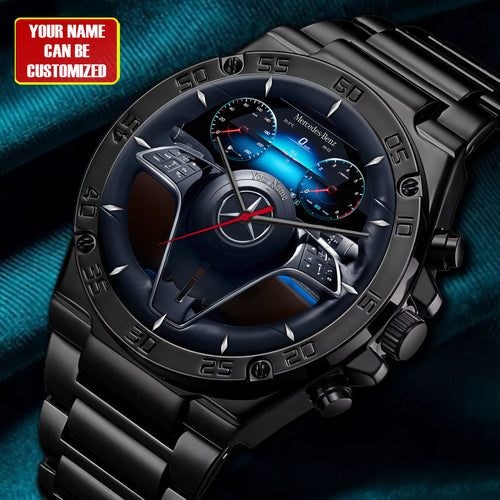 Personalized Merc Cockpit Luxury Dial Steel Watch Q300507
