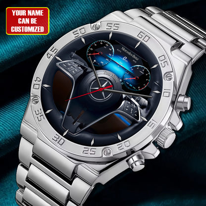 Personalized Merc Cockpit Luxury Dial Steel Watch Q300507