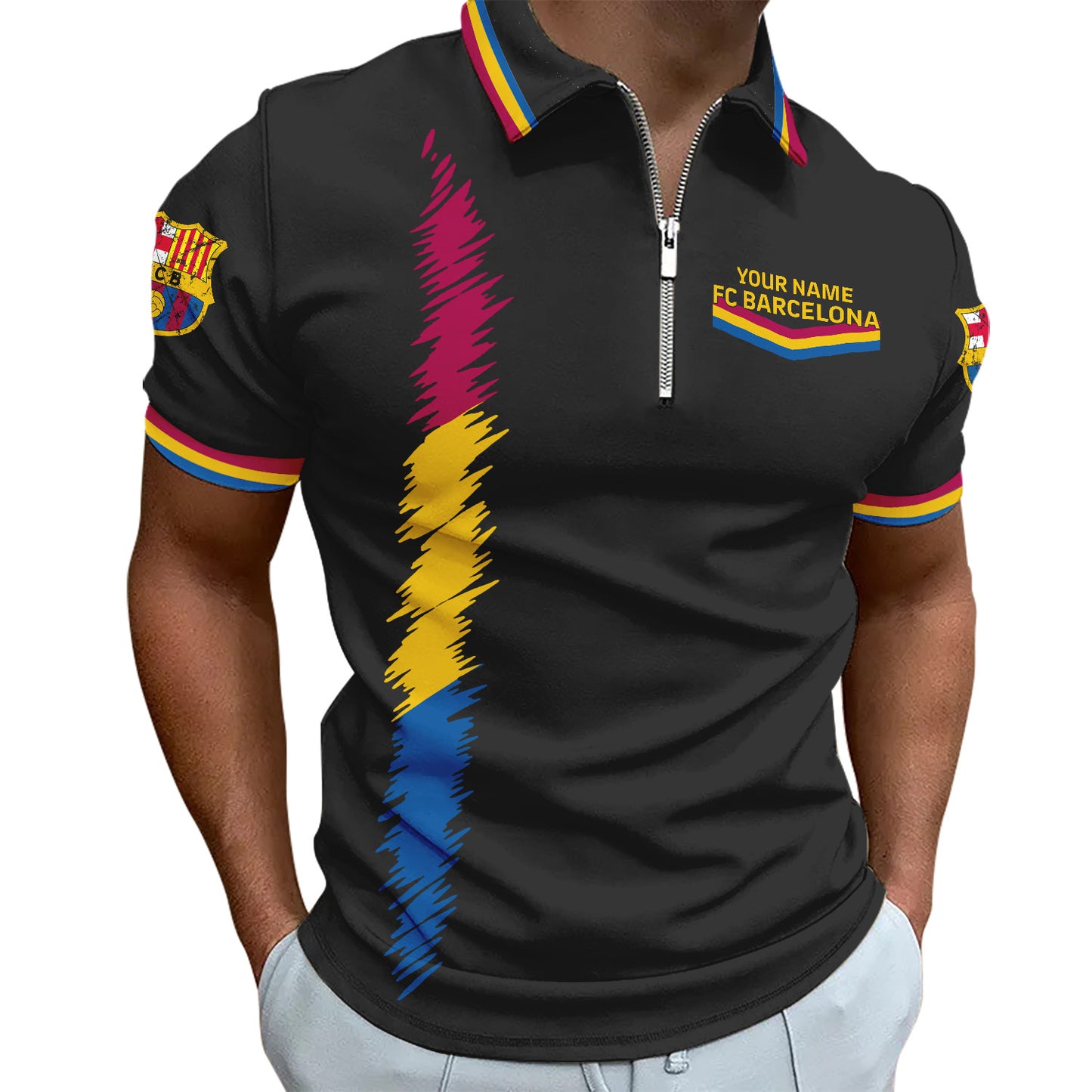 Personalized Barcelona FC 3D Full Printing Set , Barcelona FC Shirt , Barcelona Set , Zipper Polo, Hoodie , Short , Polo , hawaii V7