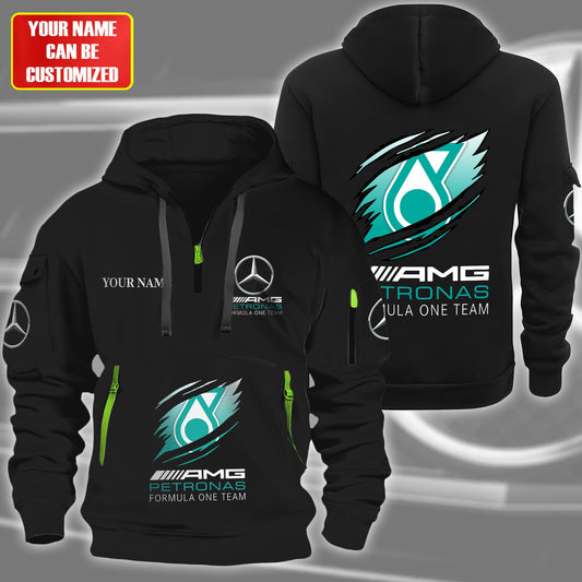 Personalized Merc AMG Petronas Tear Zip-Hoodie Cotton Jacket