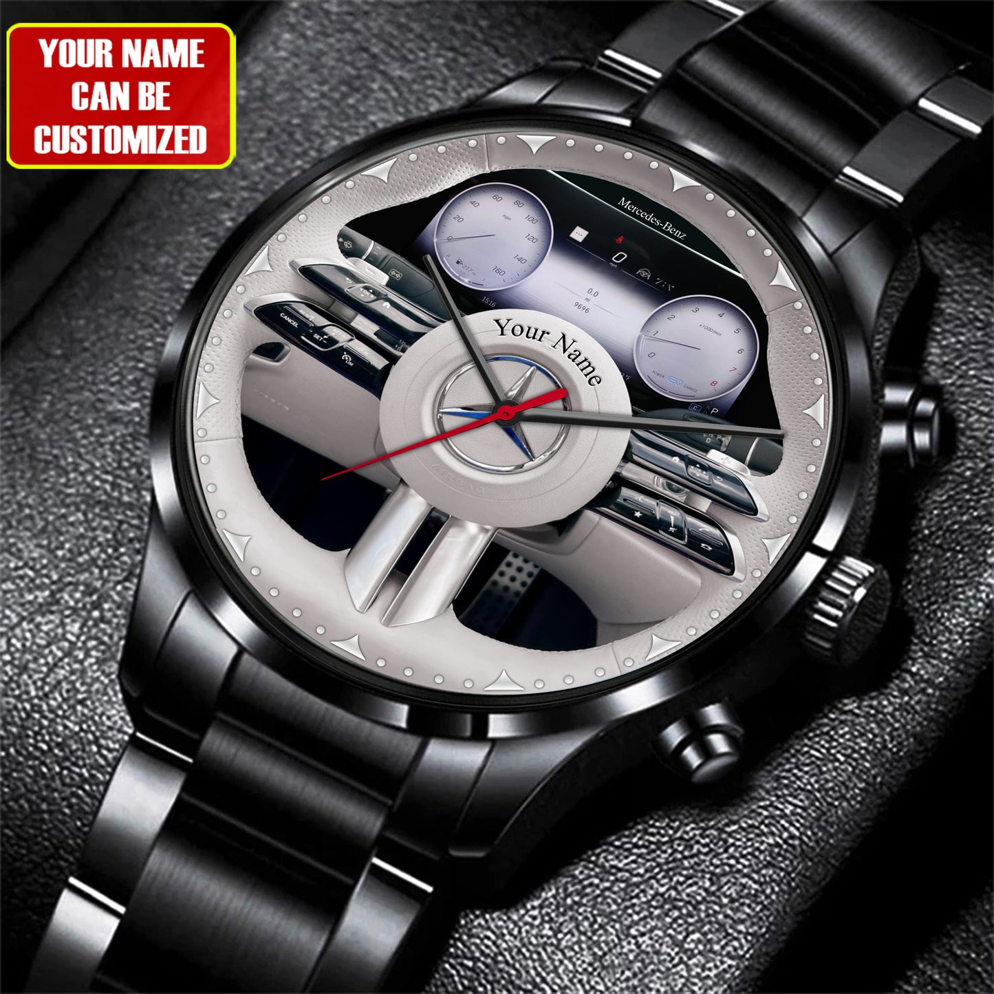 Personalized Merc Steering Wheel Luxury Stainless Steel Watch V3