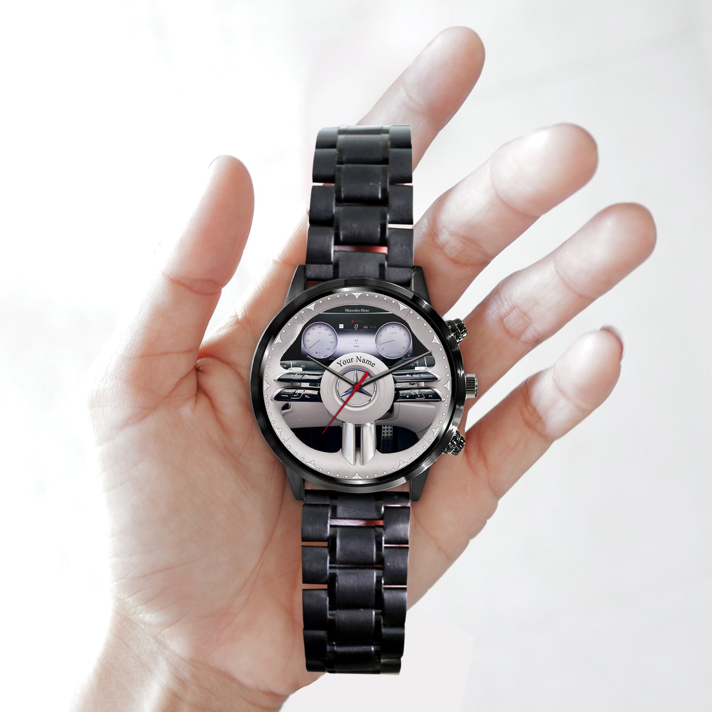 Personalized Merc Steering Wheel Luxury Stainless Steel Watch V3
