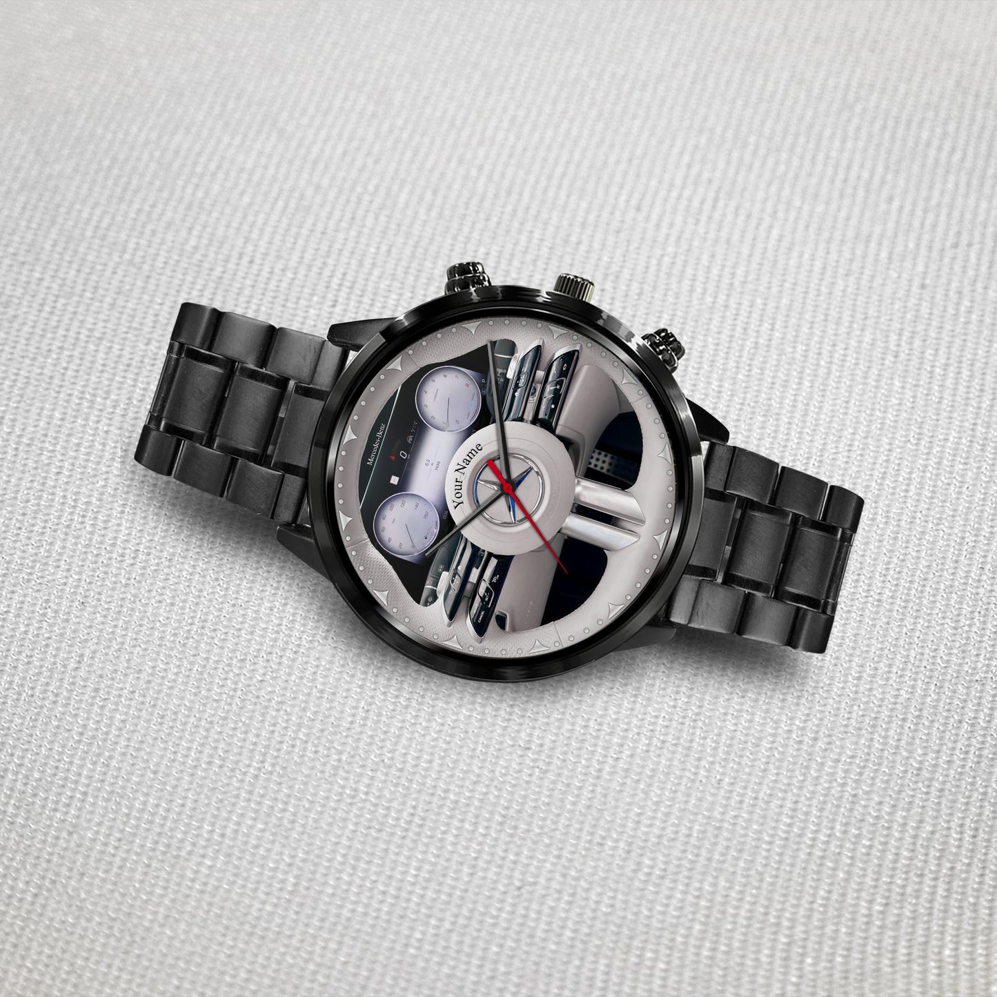 Personalized Merc Steering Wheel Luxury Stainless Steel Watch V3