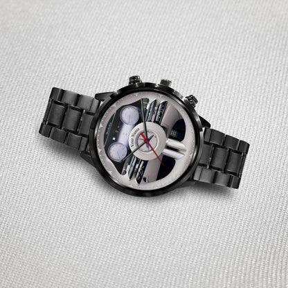 Personalized Merc Steering Wheel Luxury Stainless Steel Watch V3