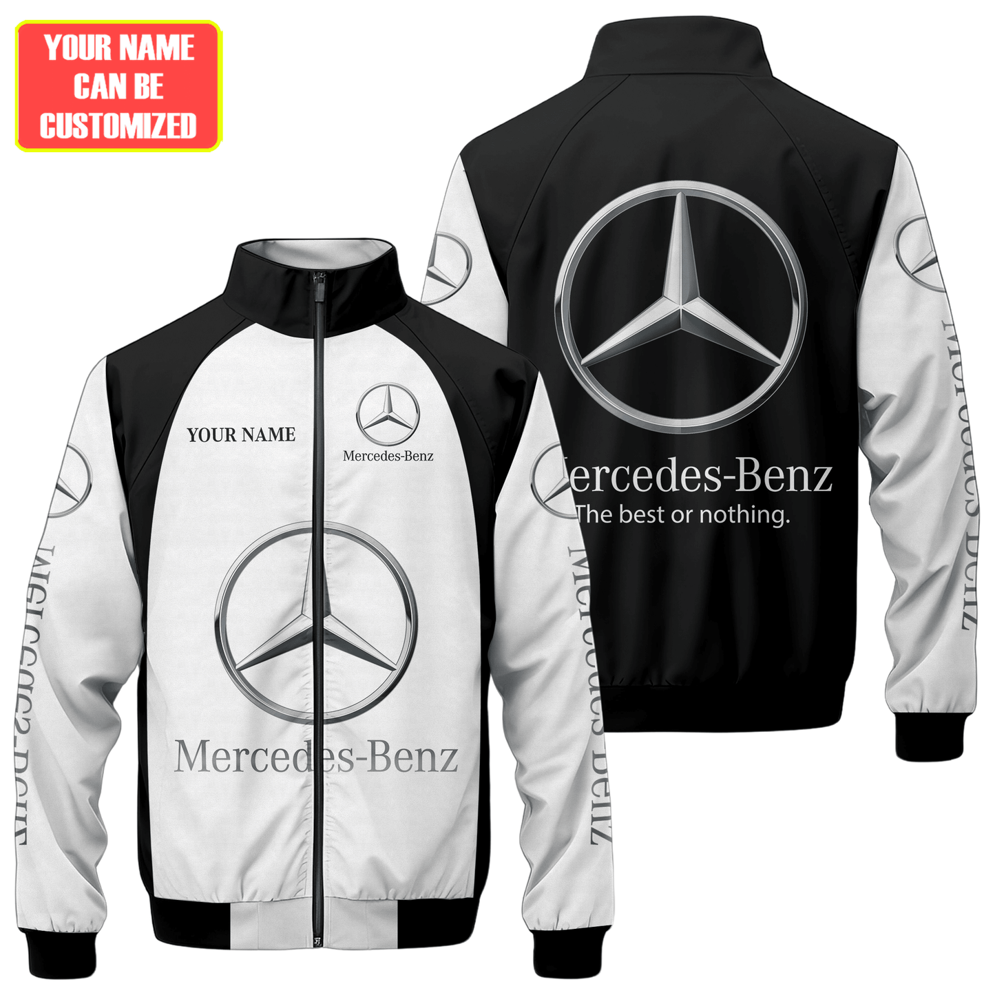 Personalized Merc Zipper Stand Collar Jacket 3D