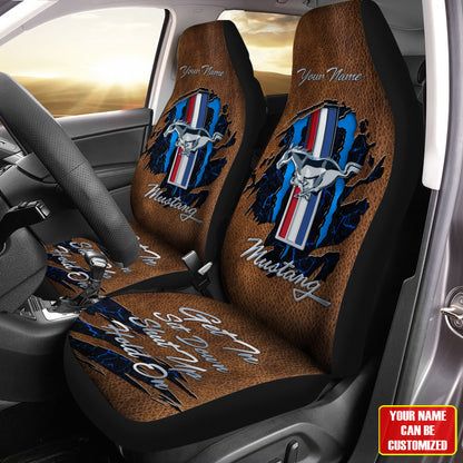 Personalized F Mustang Hold on Car Seat Covers Universal Fit - Set 2