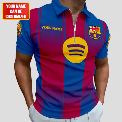 Personalized Barcelona FC 3D Full Printing Set , Barcelona FC Shirt , Barcelona Set , Zipper Polo, Hoodie , Short , Polo , hawaii V10