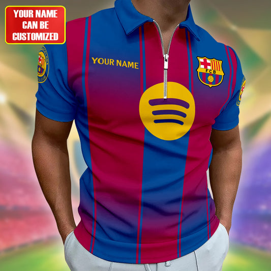 Personalized Barcelona FC 3D Full Printing Set , Barcelona FC Shirt , Barcelona Set , Zipper Polo, Hoodie , Short , Polo , hawaii V10