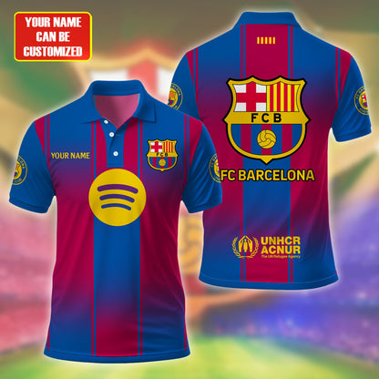 Personalized Barcelona FC 3D Full Printing Set , Barcelona FC Shirt , Barcelona Set , Zipper Polo, Hoodie , Short , Polo , hawaii V10