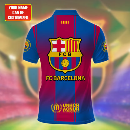 Personalized Barcelona FC 3D Full Printing Set , Barcelona FC Shirt , Barcelona Set , Zipper Polo, Hoodie , Short , Polo , hawaii V10