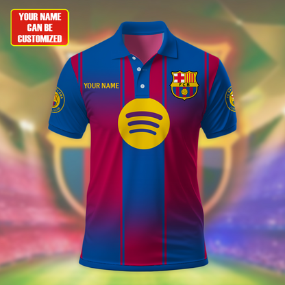 Personalized Barcelona FC 3D Full Printing Set , Barcelona FC Shirt , Barcelona Set , Zipper Polo, Hoodie , Short , Polo , hawaii V10