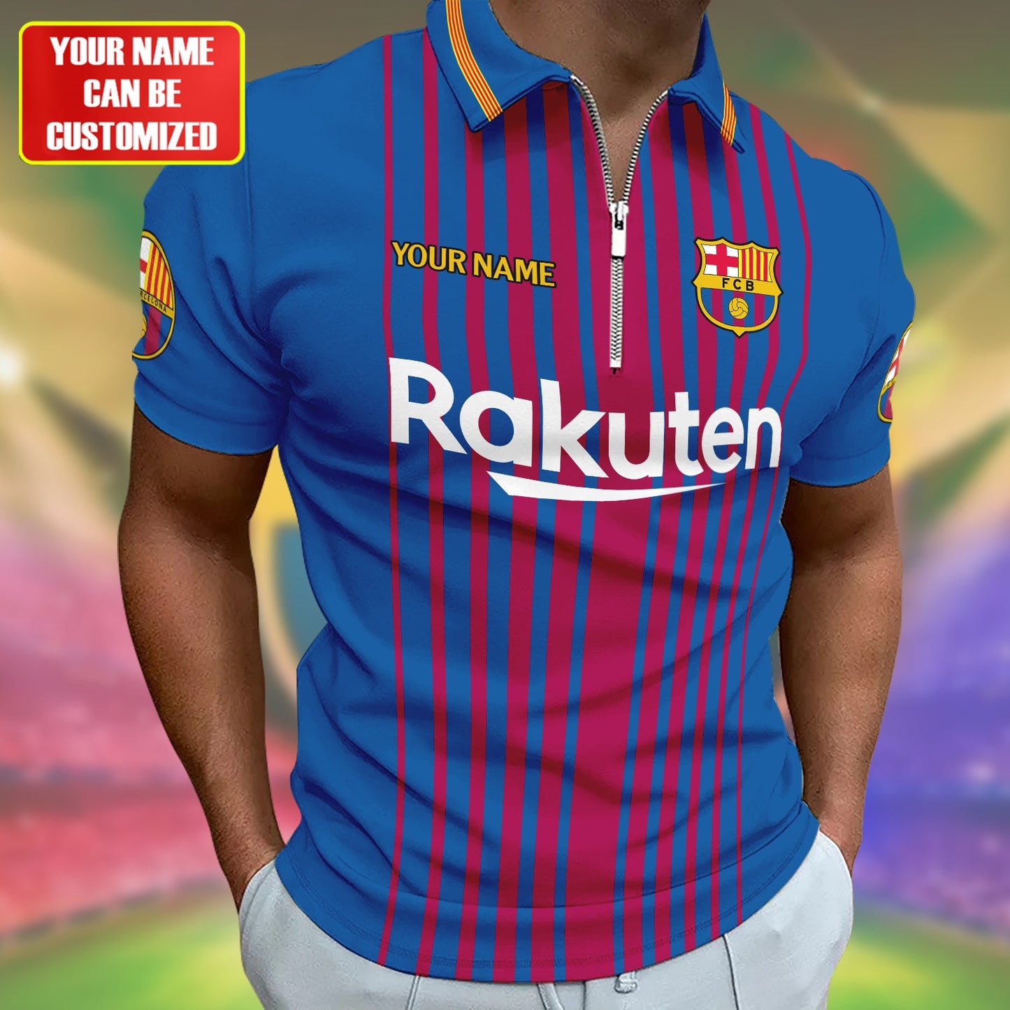 Personalized Barcelona FC 3D Full Printing Set , Barcelona FC Shirt , Barcelona Set , Zipper Polo, Hoodie , Short , Polo , hawaii V12