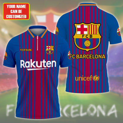 Personalized Barcelona FC 3D Full Printing Set , Barcelona FC Shirt , Barcelona Set , Zipper Polo, Hoodie , Short , Polo , hawaii V12