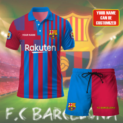 Personalized Barcelona FC 3D Full Printing Set , Barcelona FC Shirt , Barcelona Set , Zipper Polo, Hoodie , Short , Polo , hawaii V13
