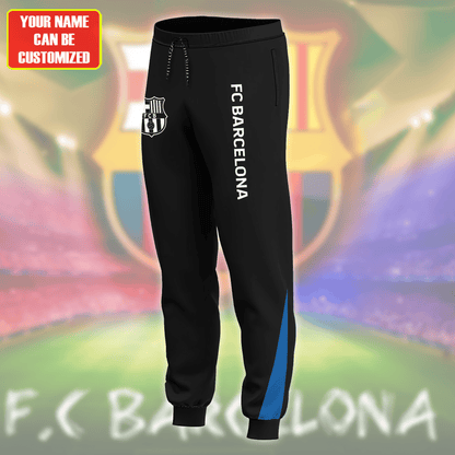 Personalized Barcelona Zipper Stand Collar Jacket & Sweatpants Set V5