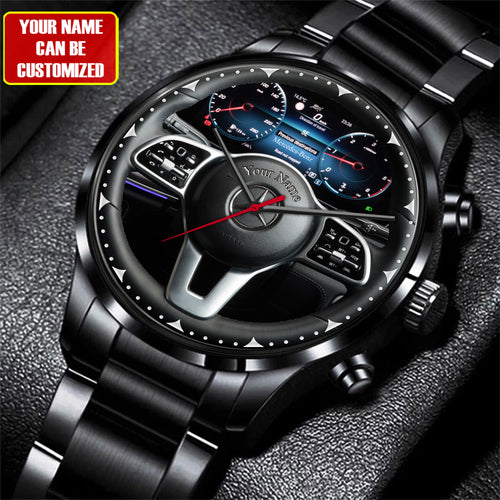 Personalized Merc Steering Wheel Luxury Stainless Steel Watch V4