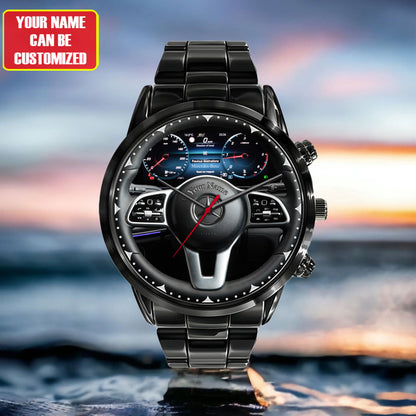 Personalized Merc Steering Wheel Luxury Stainless Steel Watch V4