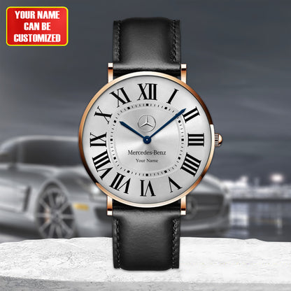 Personalized Merc Cartier Quartz Leather Watch Q070602