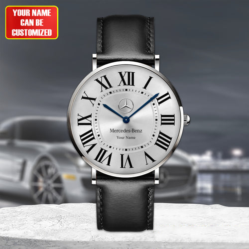 Personalized Merc Cartier Quartz Leather Watch Q070602