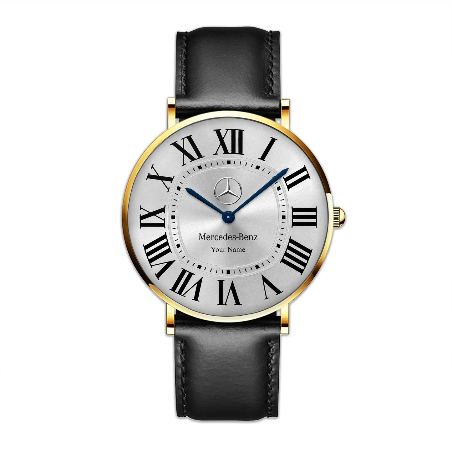 Personalized Merc Cartier Quartz Leather Watch Q070602