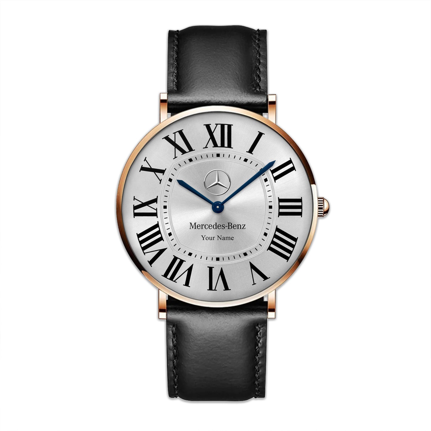Personalized Merc Cartier Quartz Leather Watch Q070602