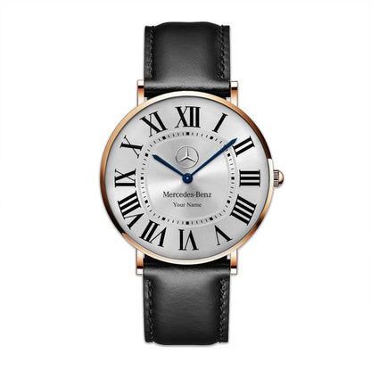 Personalized Merc Cartier Quartz Leather Watch Q070602