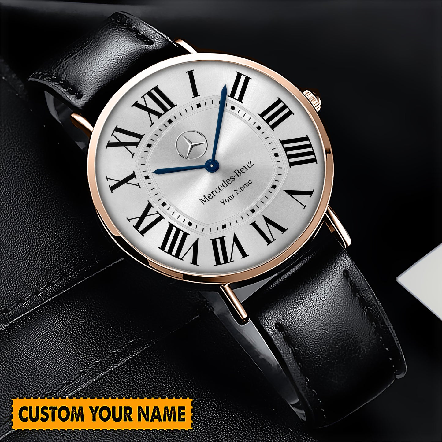 Personalized Merc Cartier Quartz Leather Watch Q070602