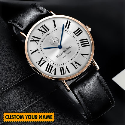 Personalized Merc Cartier Quartz Leather Watch Q070602