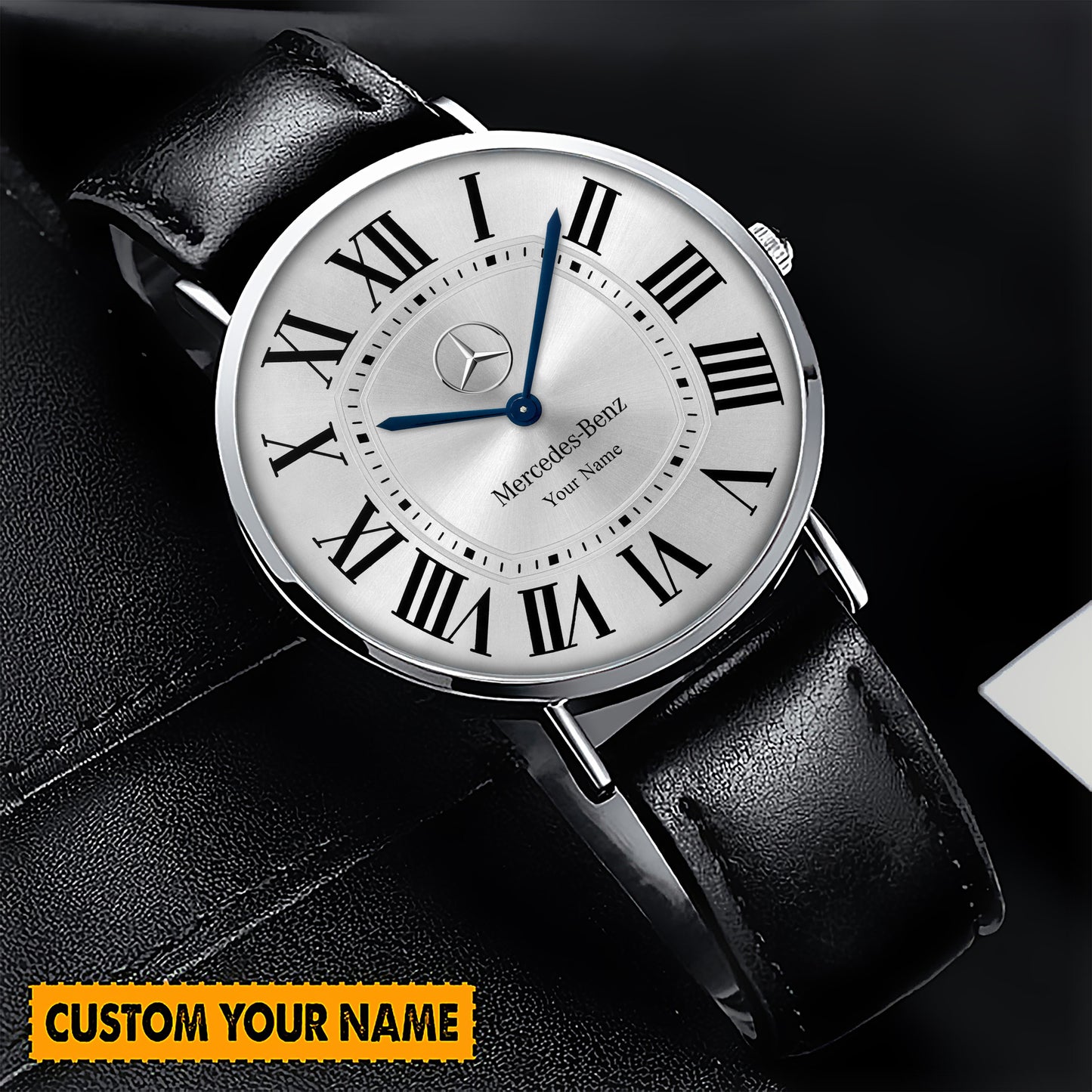 Personalized Merc Cartier Quartz Leather Watch Q070602