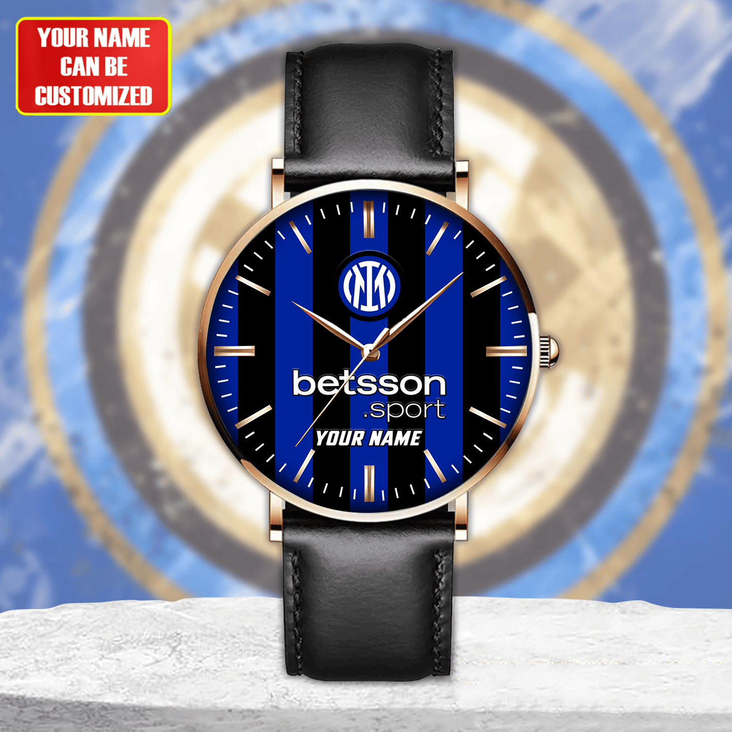 Personalized Inter Milan Sport Leather Watch