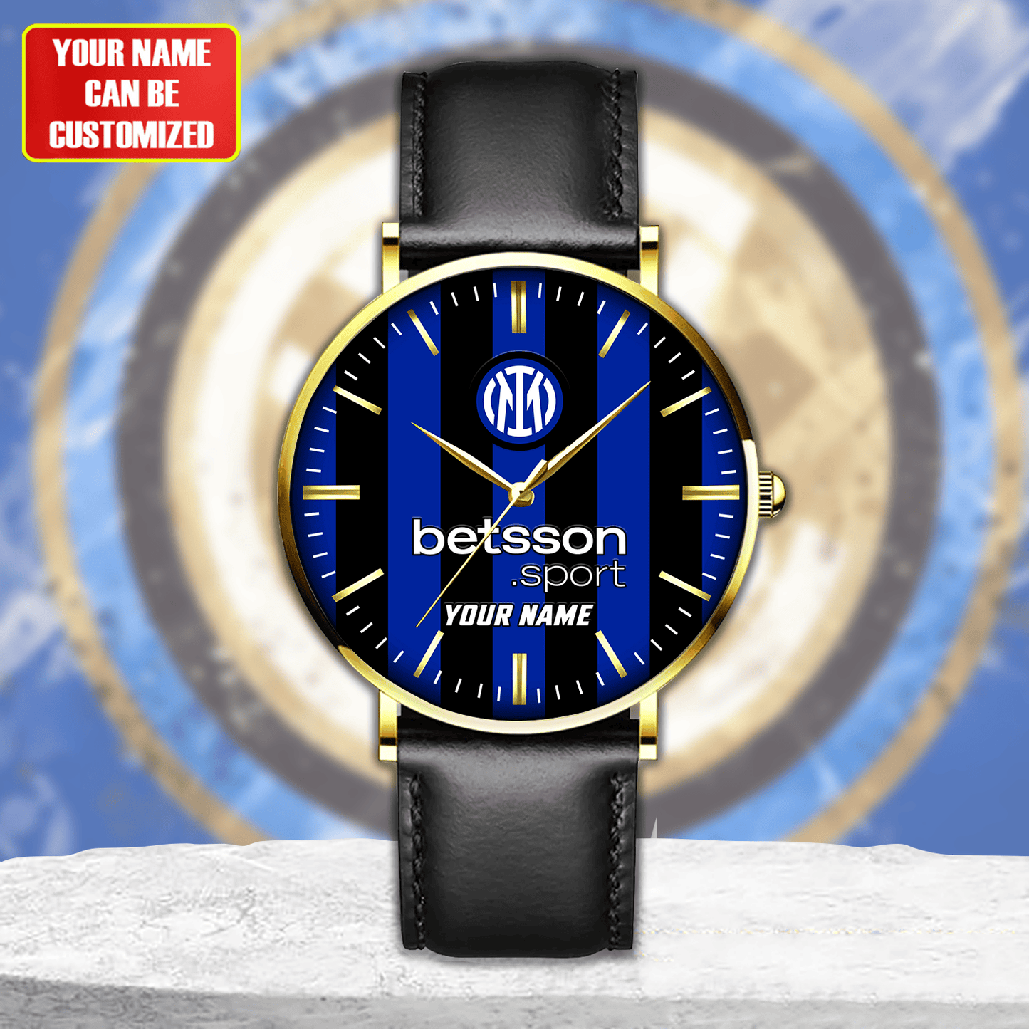 Personalized Inter Milan Sport Leather Watch