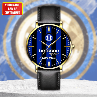 Personalized Inter Milan Sport Leather Watch