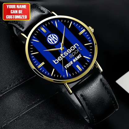 Personalized Inter Milan Sport Leather Watch
