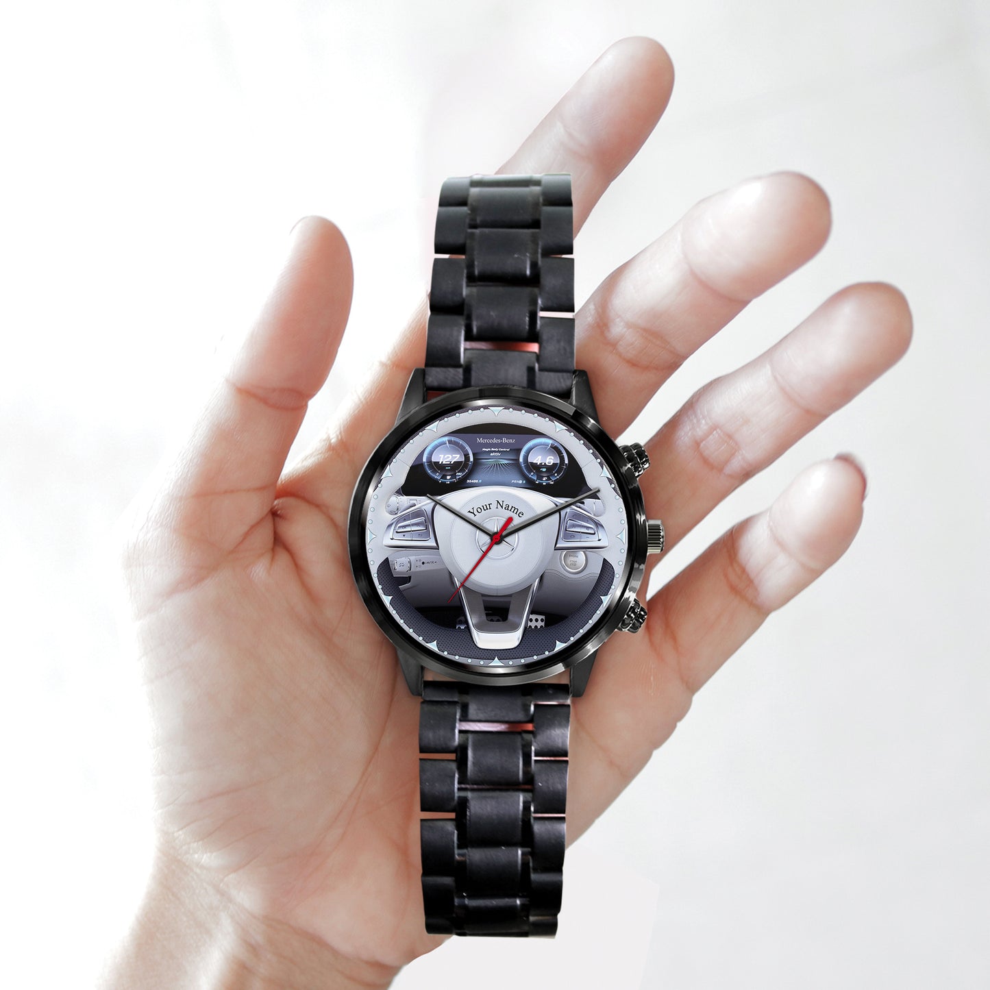 Personalized Merc Steering Wheel Luxury Stainless Steel Watch V5