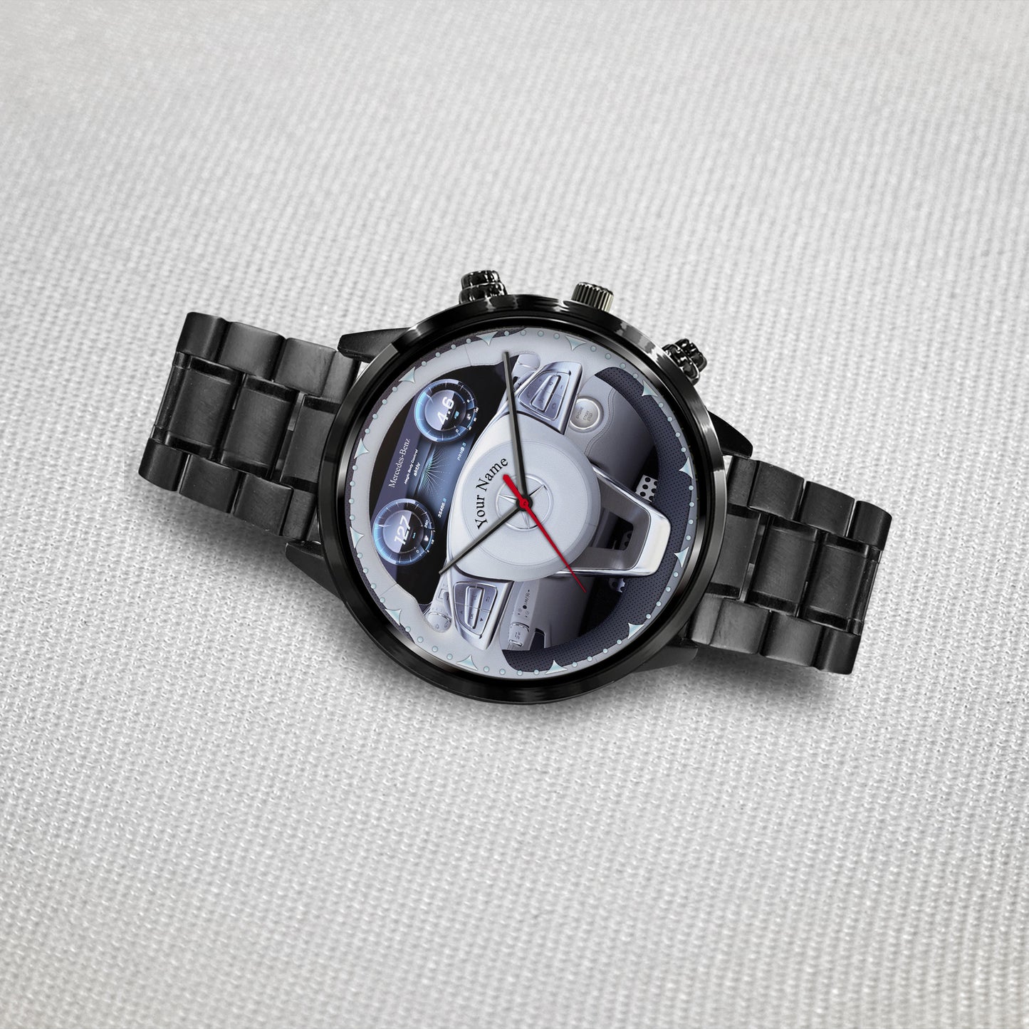 Personalized Merc Steering Wheel Luxury Stainless Steel Watch V5