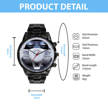 Personalized Merc Steering Wheel Luxury Stainless Steel Watch V5
