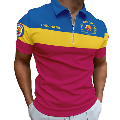 Personalized Barcelona FC 3D Full Printing Set , Barcelona FC Shirt , Barcelona Set , Zipper Polo, Hoodie , Short , Polo , hawaii V15