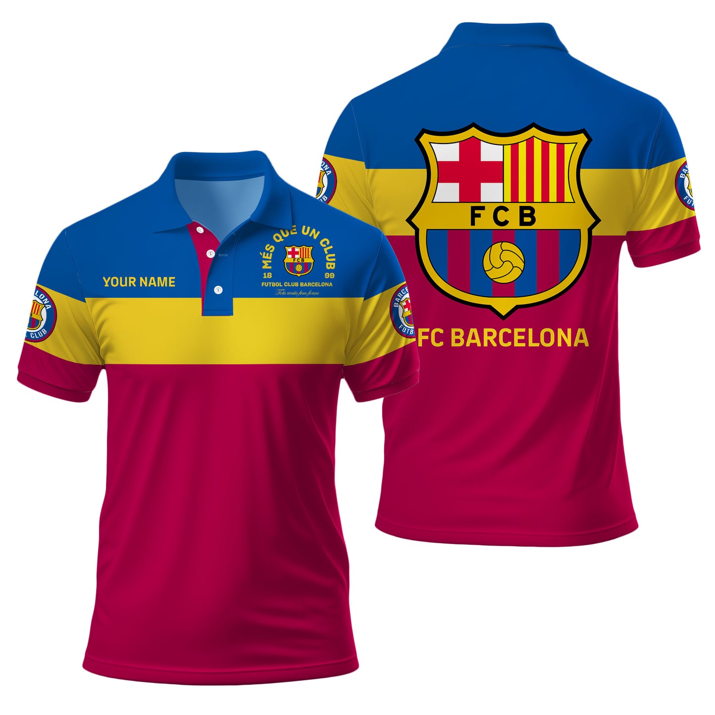 Personalized Barcelona FC 3D Full Printing Set , Barcelona FC Shirt , Barcelona Set , Zipper Polo, Hoodie , Short , Polo , hawaii V15