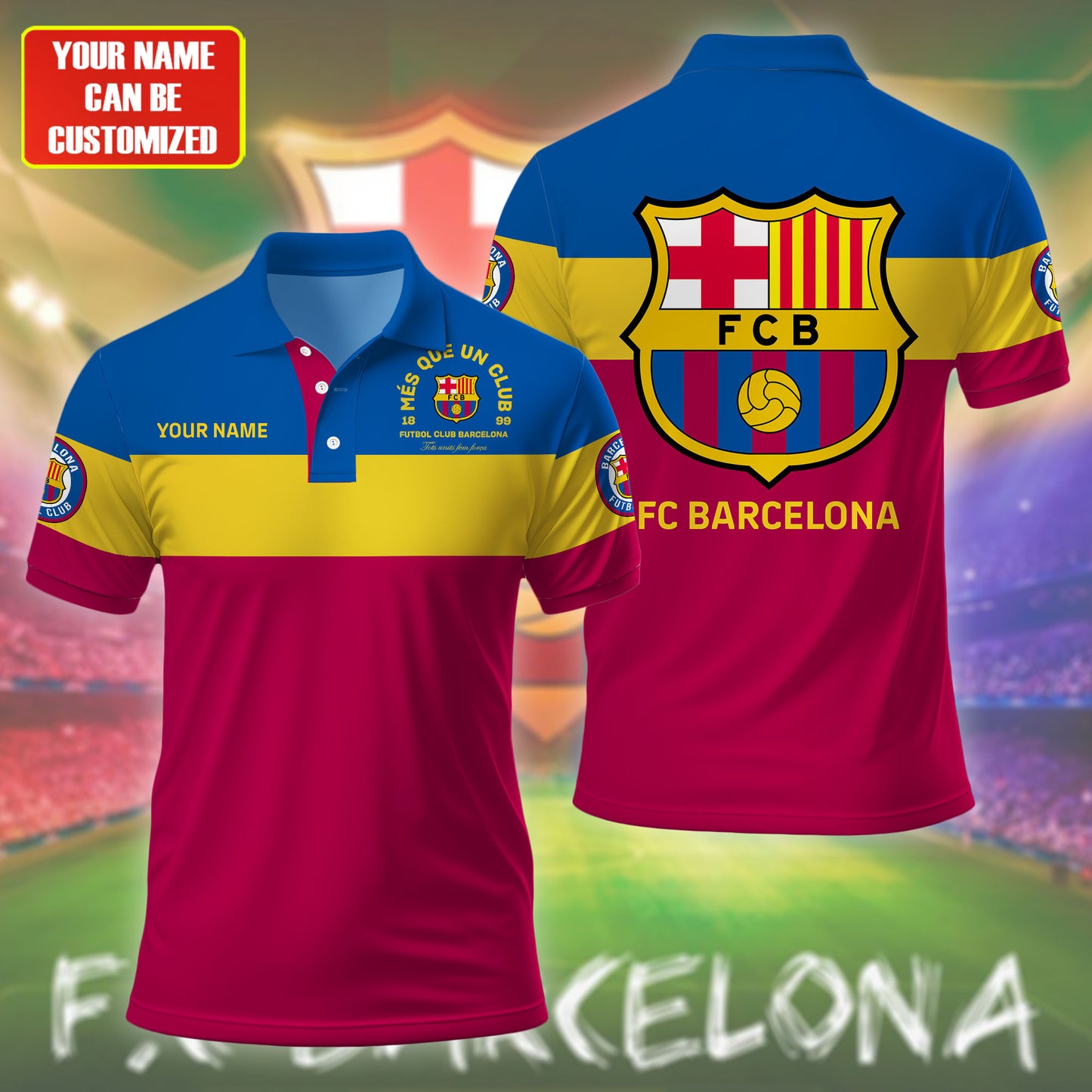 Personalized Barcelona FC 3D Full Printing Set , Barcelona FC Shirt , Barcelona Set , Zipper Polo, Hoodie , Short , Polo , hawaii V15