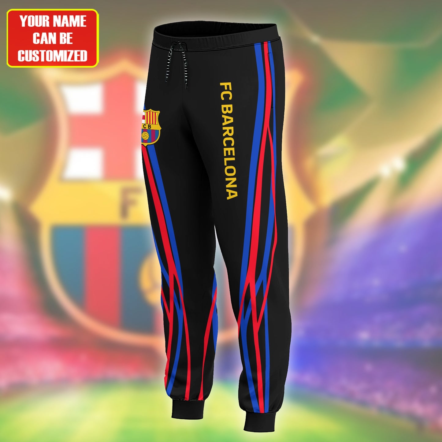 Personalized Barcelona FC Zipper Stand Collar Jacket & Sweatpants V8