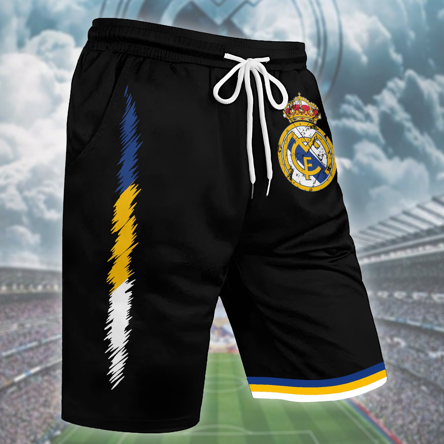 Personalized Real Madrid 3D Full Printing Set , Real Madrid Shirt , Real Madrid Set , Zipper Polo, Hoodie , Short , Polo , hawaii