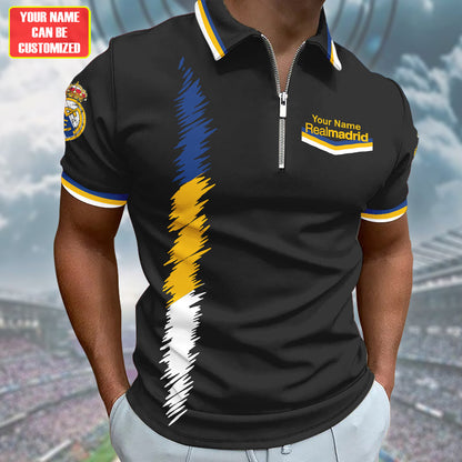 Personalized Real Madrid 3D Full Printing Set , Real Madrid Shirt , Real Madrid Set , Zipper Polo, Hoodie , Short , Polo , hawaii