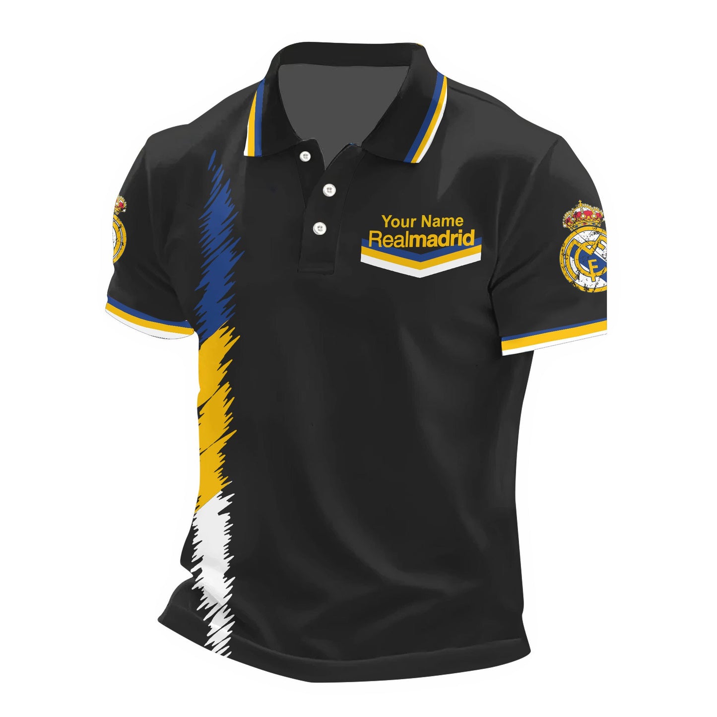 Personalized Real Madrid 3D Full Printing Set , Real Madrid Shirt , Real Madrid Set , Zipper Polo, Hoodie , Short , Polo , hawaii
