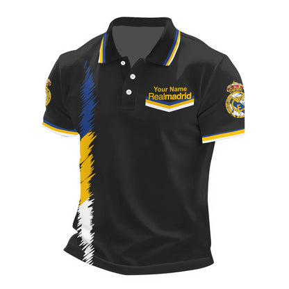 Personalized Real Madrid 3D Full Printing Set , Real Madrid Shirt , Real Madrid Set , Zipper Polo, Hoodie , Short , Polo , hawaii