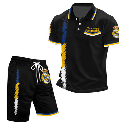 Personalized Real Madrid 3D Full Printing Set , Real Madrid Shirt , Real Madrid Set , Zipper Polo, Hoodie , Short , Polo , hawaii