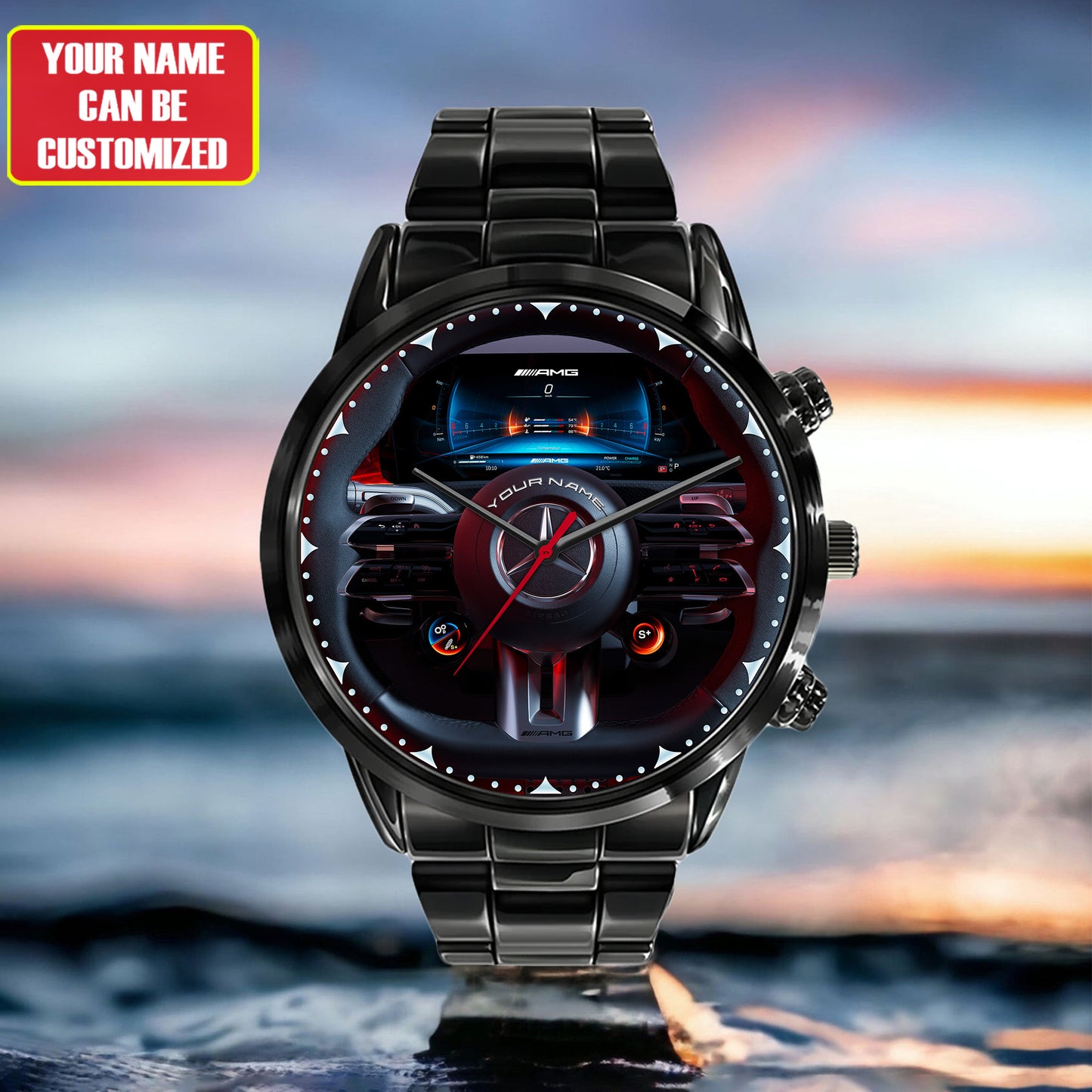 Personalized Merc AMG Cockpit Luxury Stainless Steel Watch