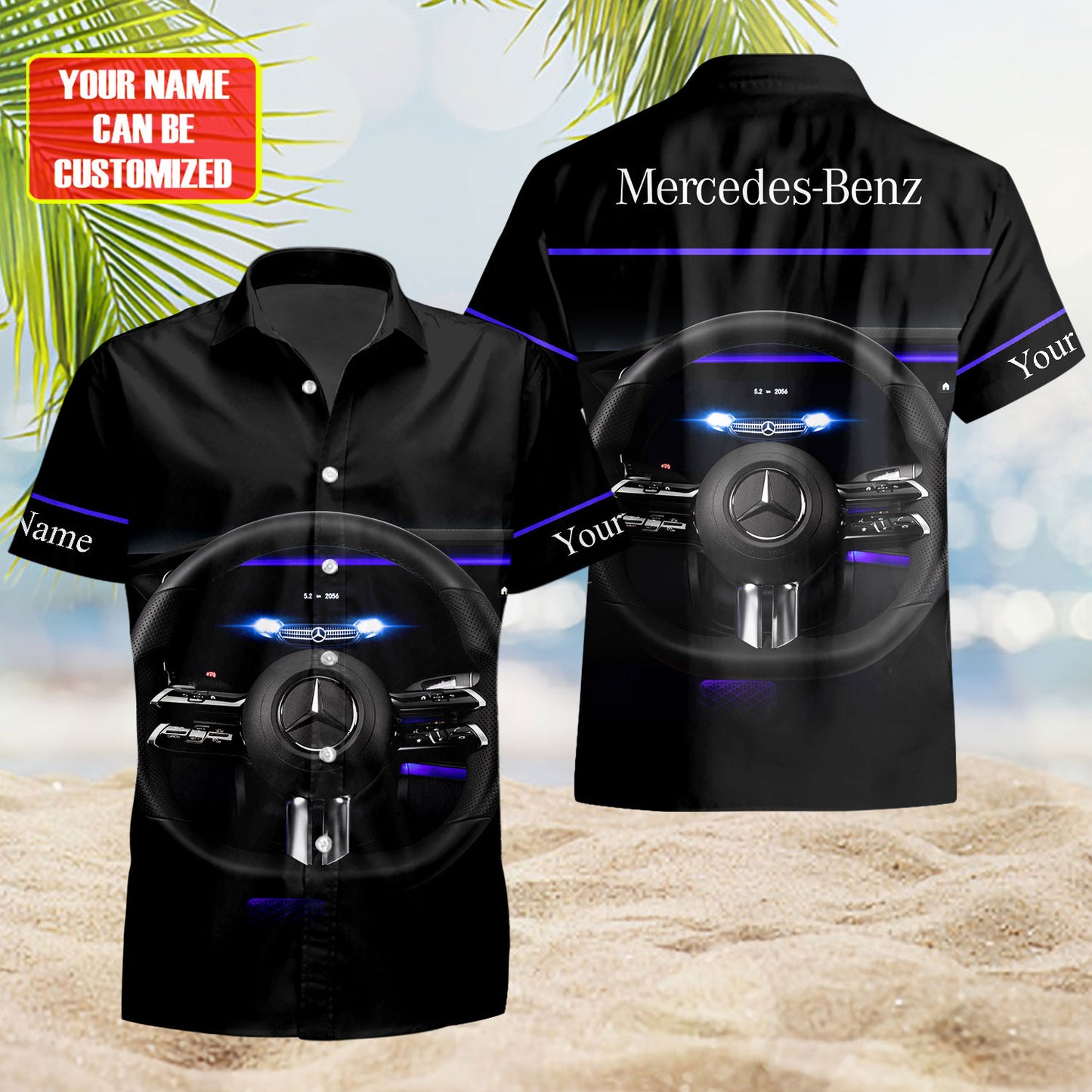 Personalized Merc Cockpit Hawaii Shirt Beach Short