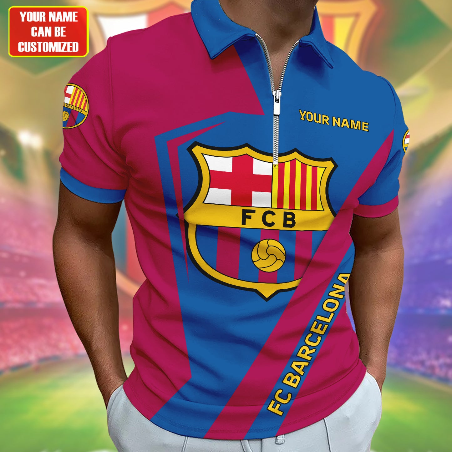 Personalized Barcelona FC 3D Full Printing Set , Barcelona FC Shirt , Barcelona Set , Zipper Polo, Hoodie , Short , Polo , hawaii V16